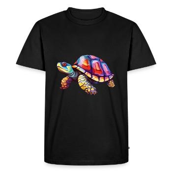 Turtle Colorful Watercolor Cartoon Kawaii Animal - Men's Premium Organic T-Shirt - black - Front - Nico (187cm)