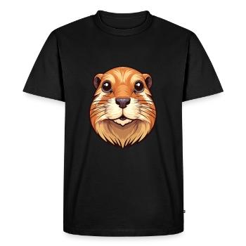 Gopher Aquarelle Colorée Dessin Animé Kawaii Animal - T-shirt Premium bio Homme - noir - Devant - Nico (187cm)