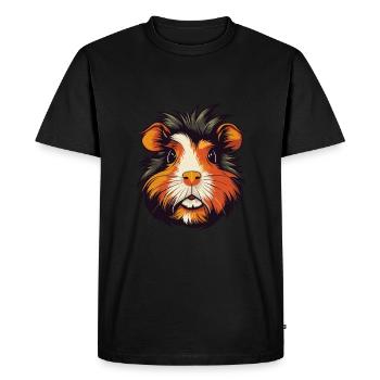 Cochon d’Inde Aquarelle Colorée Dessin Animé Kawaii Anim - T-shirt Premium bio Homme - noir - Devant - Nico (187cm)