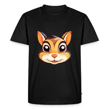 Chipmunk Aquarelle Colorée Dessin Animé Kawaii Animal - T-shirt Premium bio Homme - noir - Devant - Nico (187cm)
