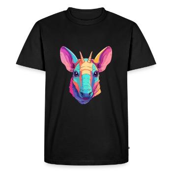 Aardvark Aquarelle Colorée Dessin Animé Kawaii Animal - T-shirt Premium bio Homme - noir - Devant - Nico (187cm)