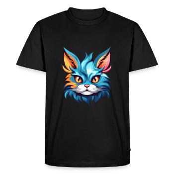 Kitten Colorful Watercolor Cartoon Kawaii Animal - Men's Premium Organic T-Shirt - black - Front - Nico (187cm)