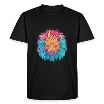 Porcupine Colorful Watercolor Cartoon Kawaii Anima - Men's Premium Organic T-Shirt - black - Front - Nico (187cm)