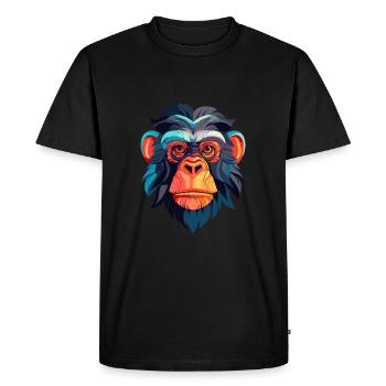 Bonobo Colorful Watercolor Cartoon Kawaii Animal - Men's Premium Organic T-Shirt - black - Front - Nico (187cm)