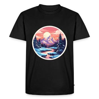 National Park Winter Snow - Men's Premium Organic T-Shirt - black - Front - Nico (187cm)