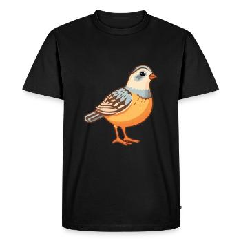 Partridge Cute Cartoon Kawaii Watercolor Animal Pe - Men's Premium Organic T-Shirt - black - Front - Nico (187cm)