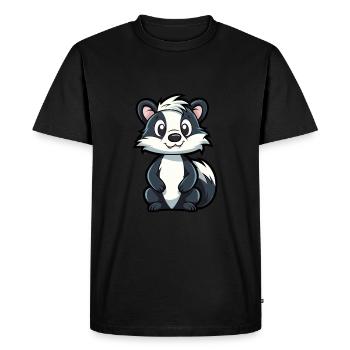 Skunk Mignon Dessin Animé Kawaii Aquarelle Animal De Compagnie - T-shirt Premium bio Homme - noir - Devant - Nico (187cm)