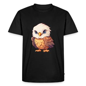 Aigle Mignon Dessin Animé Kawaii Aquarelle Animal De Compagnie - T-shirt Premium bio Homme - noir - Devant - Nico (187cm)
