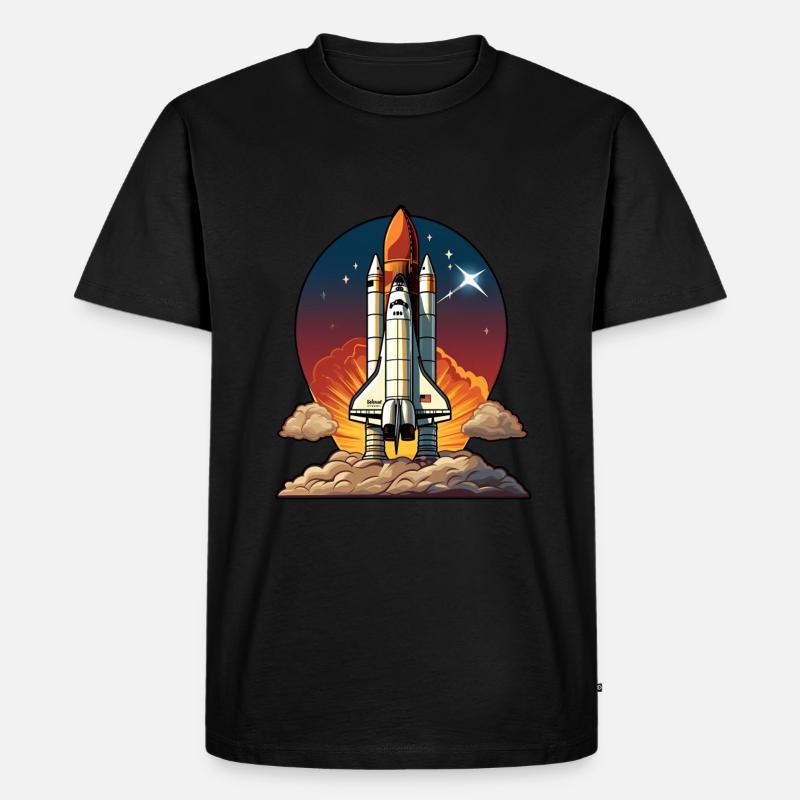 Spaceshuttle Raumfahrt - Männer Premium Bio T-Shirt - Schwarz