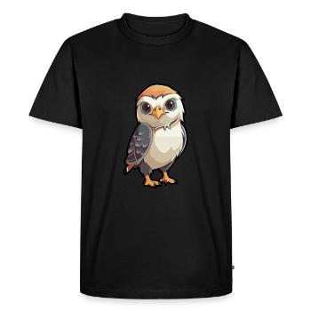 Falcon Cute Cartoon Kawaii Watercolor Animal Pet - Men's Premium Organic T-Shirt - black - Front - Nico (187cm)