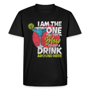 Bar Waiter Shaker Humor - Men's Premium Organic T-Shirt - black - Front - Nico (187cm)