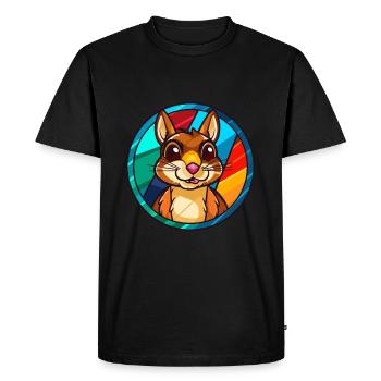Tamia vitrail coloré dessin animé Kawaii Ani - T-shirt Premium bio Homme - noir - Devant - Nico (187cm)