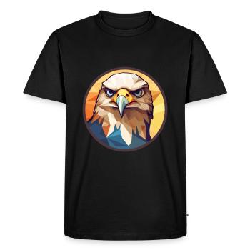 Hawk Stained Glass Colorful Cartoon Kawaii Animal - Men's Premium Organic T-Shirt - black - Front - Nico (187cm)