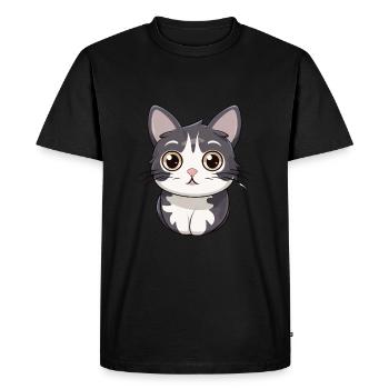 Chat américain à poil dur mignon heureux kawaii dessin animé cl - T-shirt Premium bio Homme - noir - Devant - Nico (187cm)