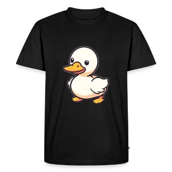 Canard mignon heureux Kawaii dessin animé Clipart Animal - T-shirt Premium bio Homme - noir - Devant - Nico (187cm)