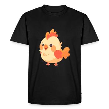 Rooster Cute Happy Kawaii Cartoon Clipart Animal - Men's Premium Organic T-Shirt - black - Front - Nico (187cm)