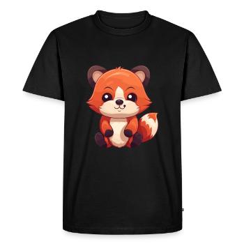 Panda roux mignon heureux kawaii dessin animé Clipart Animal - T-shirt Premium bio Homme - noir - Devant - Nico (187cm)