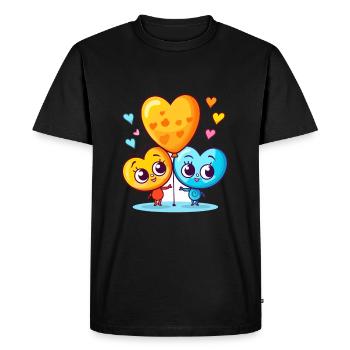 Papillons Kawaii Cartoon Jouant Avec Des Ballons - T-shirt Premium bio Homme - noir - Devant - Nico (187cm)