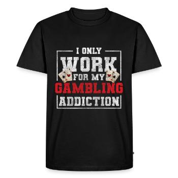 Card Player Gambling Win Bluff - Men's Premium Organic T-Shirt - black - Front - Nico (187cm)