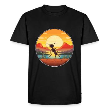 Fourmi Aquarelle Colorée Dessin Animé Kawaii Animal - T-shirt Premium bio Homme - noir - Devant - Nico (187cm)