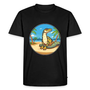 Anaconda Watercolor Cartoon Kawaii Clipart Animal - Men's Premium Organic T-Shirt - black - Front - Nico (187cm)