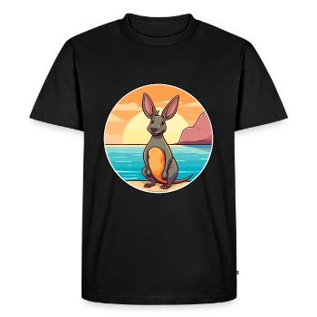 Oryctérope aquarelle dessin animé Kawaii Clipart Animal - T-shirt Premium bio Homme - noir - Devant - Nico (187cm)