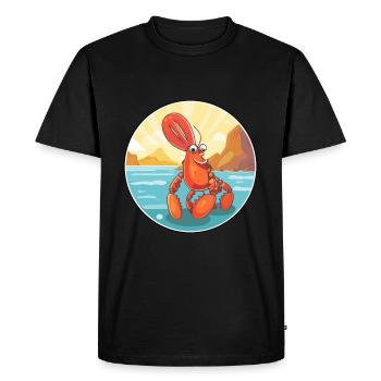 Homard aquarelle dessin animé Kawaii Clipart Animal - T-shirt Premium bio Homme - noir - Devant - Nico (187cm)