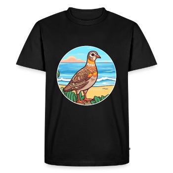 Partridge Watercolor Cartoon Kawaii Clipart Animal - Men's Premium Organic T-Shirt - black - Front - Nico (187cm)