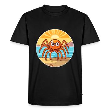 Spinne Aquarell Cartoon Kawaii Clipart Tier - Männer Premium Bio T-Shirt - Schwarz - Vorne - Nico (187cm)