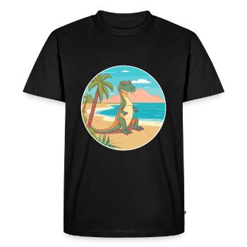 Lizard Watercolor Cartoon Kawaii Clipart Animal - Men's Premium Organic T-Shirt - black - Front - Nico (187cm)