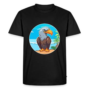 Aigle aquarelle dessin animé Kawaii Clipart Animal - T-shirt Premium bio Homme - noir - Devant - Nico (187cm)