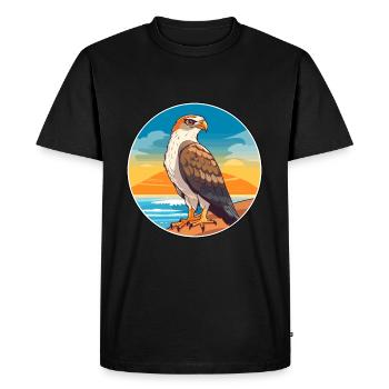 Hawk Watercolor Cartoon Kawaii Clipart Animal - Men's Premium Organic T-Shirt - black - Front - Nico (187cm)