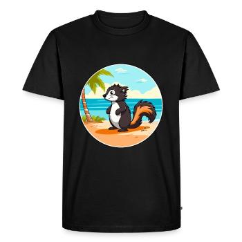 Skunk aquarelle dessin animé Kawaii Clipart Animal - T-shirt Premium bio Homme - noir - Devant - Nico (187cm)