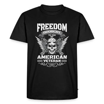 Tourisme d’État d’Amérique - T-shirt Premium bio Homme - noir - Devant - Nico (187cm)