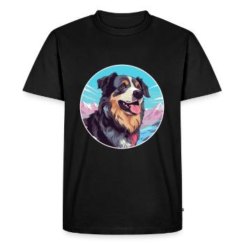 Bucovine Chien de berger race Cartoon Kawaii Waterco - T-shirt Premium bio Homme - noir - Devant - Nico (187cm)
