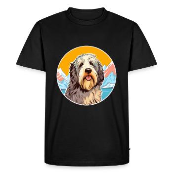 Chien de berger catalan race de chien dessin animé Kawaii Watercol - T-shirt Premium bio Homme - noir - Devant - Nico (187cm)