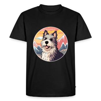 Chien Français Dog Breed Cartoon Kawaii Aquarelle - T-shirt Premium bio Homme - noir - Devant - Nico (187cm)