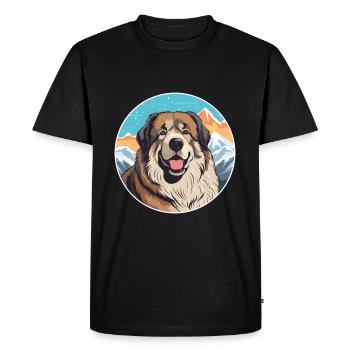 Chien de berger caucasien race dessin animé kawaii waterc - T-shirt Premium bio Homme - noir - Devant - Nico (187cm)