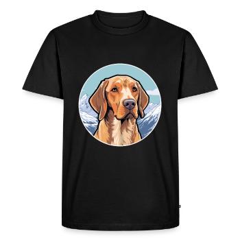 Danois Broholmer chien race Cartoon Kawaii Watercol - T-shirt Premium bio Homme - noir - Devant - Nico (187cm)