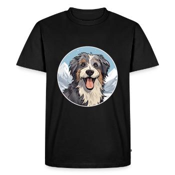 Chien de berger croate race de chien dessin animé Kawaii Waterco - T-shirt Premium bio Homme - noir - Devant - Nico (187cm)