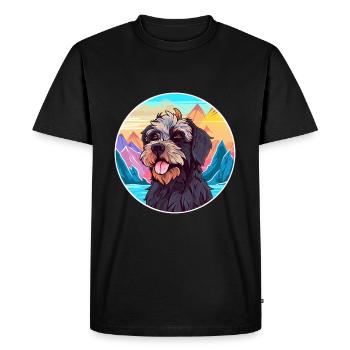 Griffon Nivernais race de chien dessin animé kawaii Waterco - T-shirt Premium bio Homme - noir - Devant - Nico (187cm)