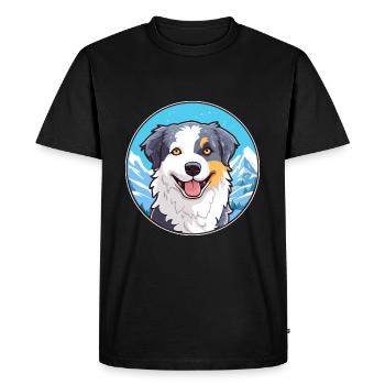 Italien Volpino chien race Cartoon Kawaii Watercolo - T-shirt Premium bio Homme - noir - Devant - Nico (187cm)
