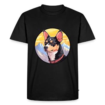 Terrier japonais chien race dessin animé kawaii watercol - T-shirt Premium bio Homme - noir - Devant - Nico (187cm)