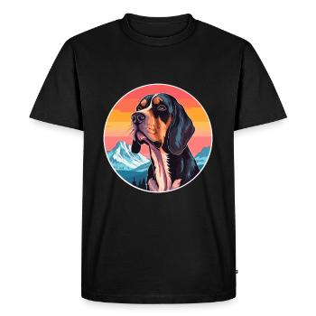 Hanovre chien chien race dessin animé Kawaii aquarelle - T-shirt Premium bio Homme - noir - Devant - Nico (187cm)