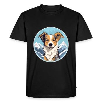Havenese chien race dessin animé Kawaii aquarelle - T-shirt Premium bio Homme - noir - Devant - Nico (187cm)
