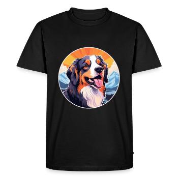Hovawart chien race dessin animé Kawaii aquarelle - T-shirt Premium bio Homme - noir - Devant - Nico (187cm)