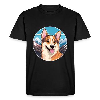 Kai Ken chien race dessin animé Kawaii aquarelle - T-shirt Premium bio Homme - noir - Devant - Nico (187cm)