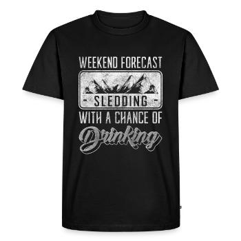 Tobogganing, Snow, Slope, Winter Holidays - Men's Premium Organic T-Shirt - black - Front - Nico (187cm)