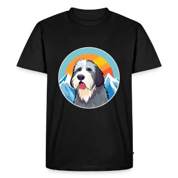Chien de berger picard race de chien dessin animé Kawaii Watercol - T-shirt Premium bio Homme - noir - Devant - Nico (187cm)