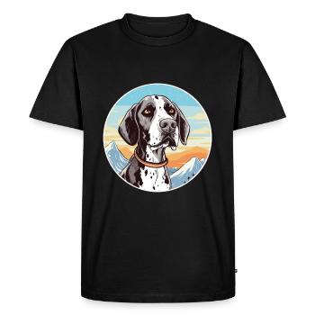 Vieux danois Pointer chien race Cartoon Kawaii Waterc - T-shirt Premium bio Homme - noir - Devant - Nico (187cm)